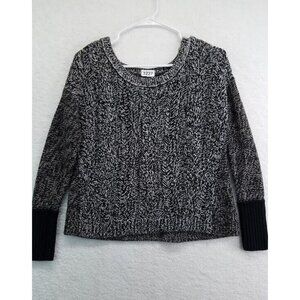American Eagle Sweater Womens Medium Chunky Color Block Black White Cable Knit